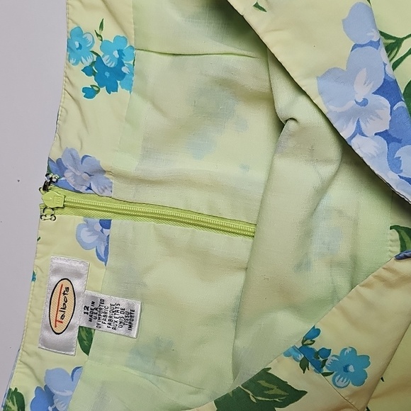 Talbots Skirt Great For Summer Yellow With Flowers Lined  Sz 12 Excellent - Picture 5 of 10